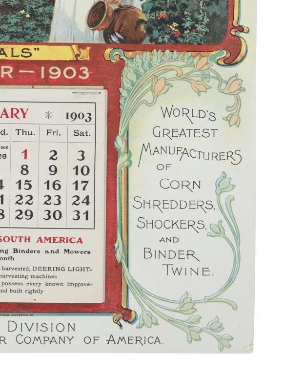 Deering Harvester Company Wall Calendar 1903