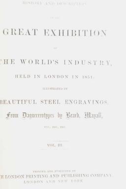 C. 1851 Tallis Exhibition Of The World's Industry