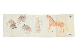 Ca. 1879- Plains Indian Ledger Art Land Deed