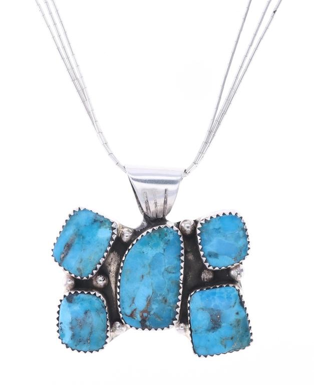 Navajo Jennifer Begay Silver Turquoise Necklace