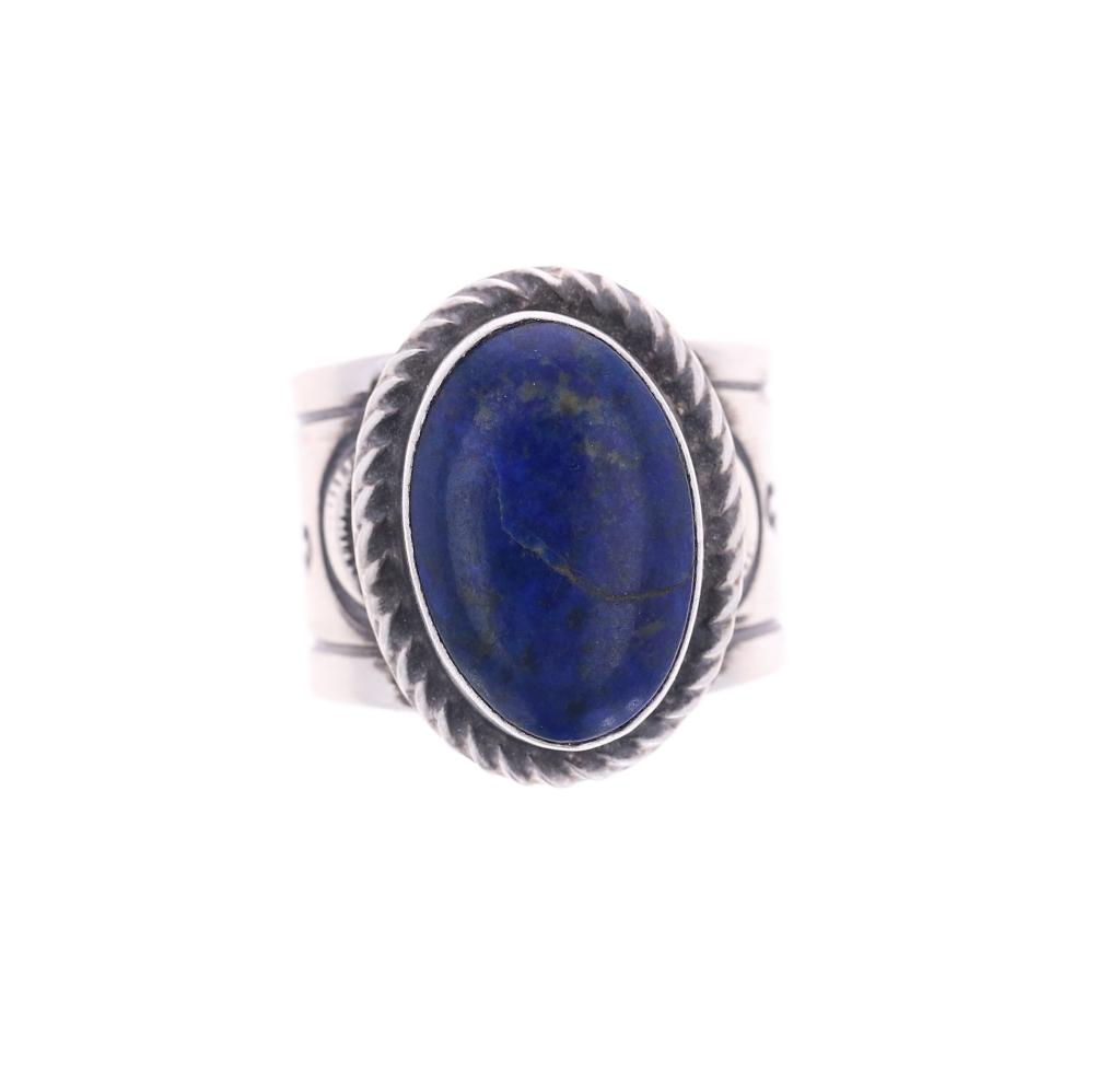 Navajo C. Tsosie Sterling Silver Lapis Lazuli Ring