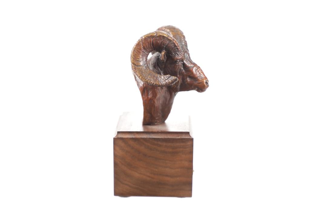 "Bighorn Ram Bust" Bronze By Dave Hodges