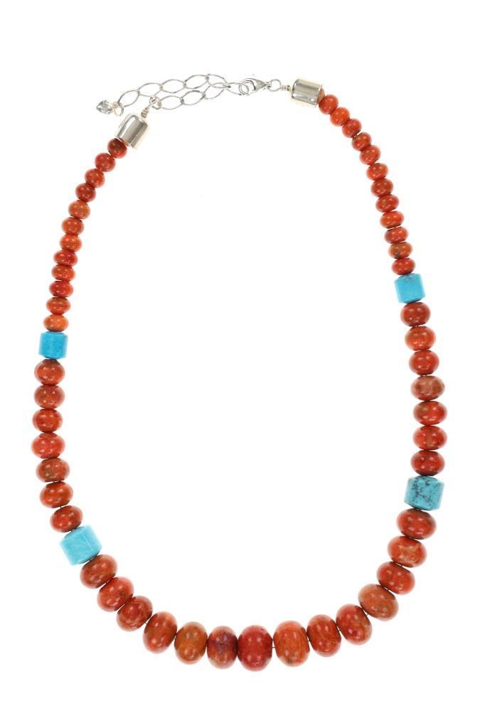 Red Jasper & Turquoise Graduated Necklace Earrings