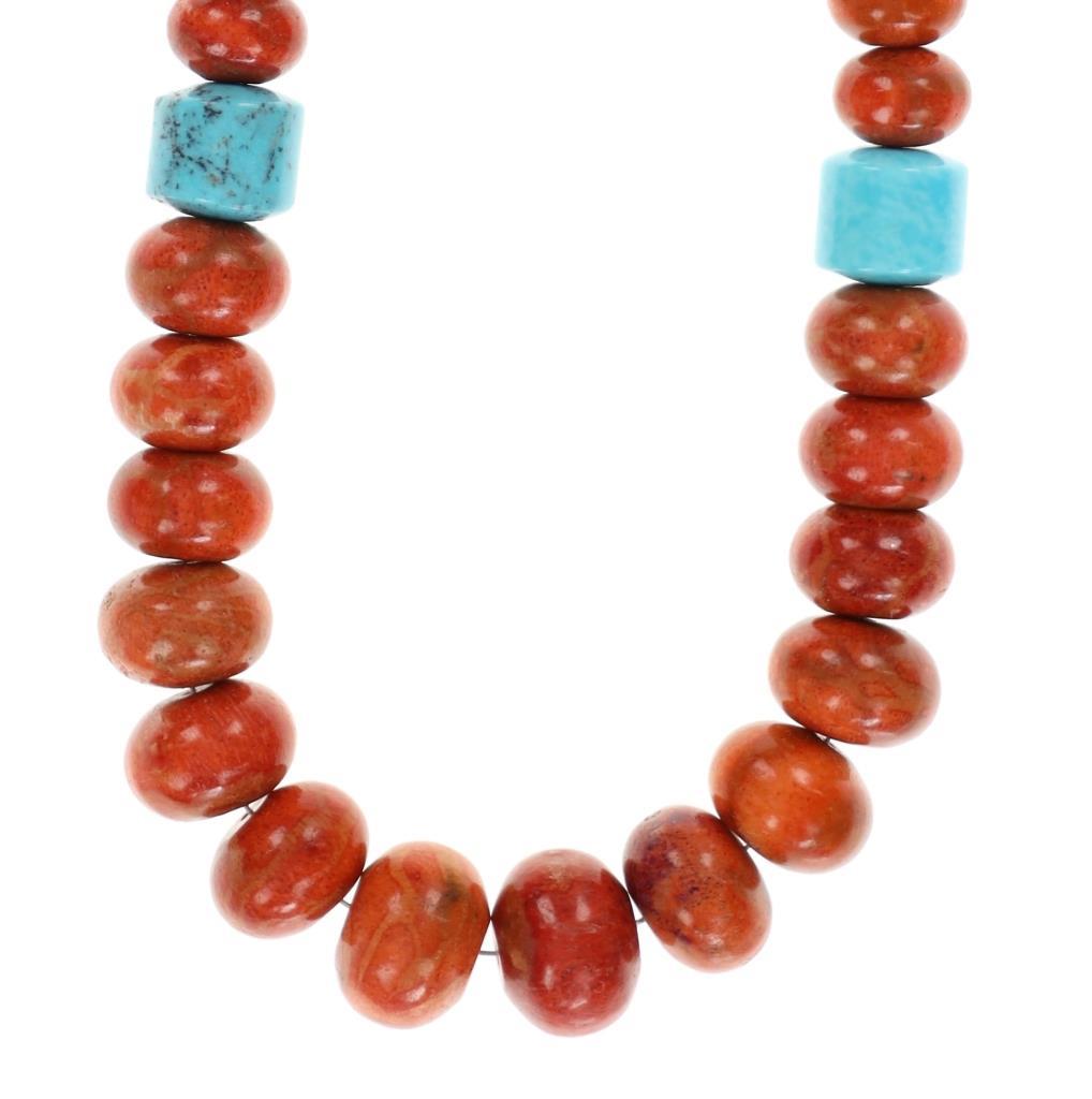 Red Jasper & Turquoise Graduated Necklace Earrings