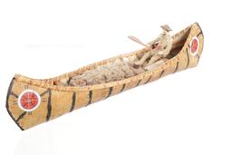 Lewis & Clark Life-Like Birch Wood Canoe Display