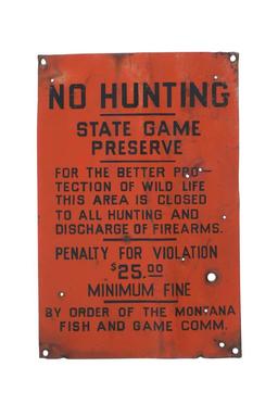 Montana Fish & Game Commission "No Hunting" Sign