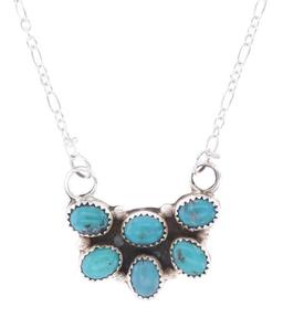 Navajo R. Sam Sterling Silver Turquoise Necklace