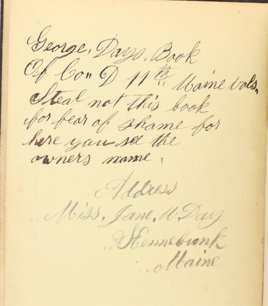 11th Maine Civil War Diary - George Days c. 1865