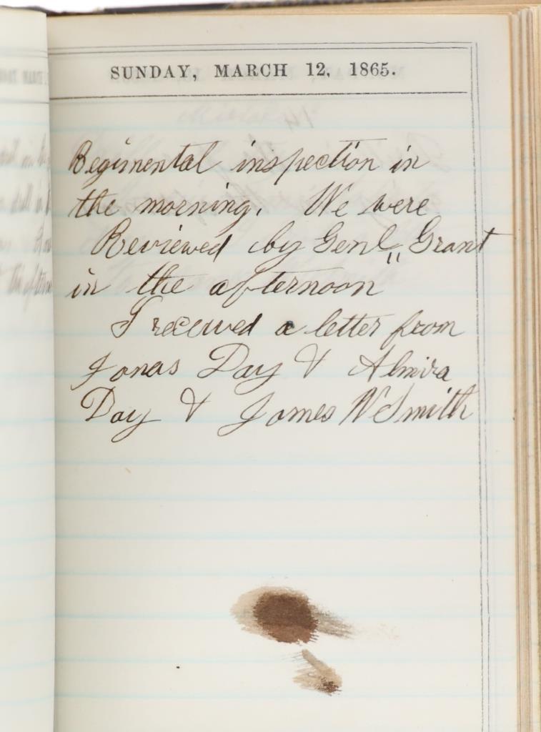 11th Maine Civil War Diary - George Days c. 1865