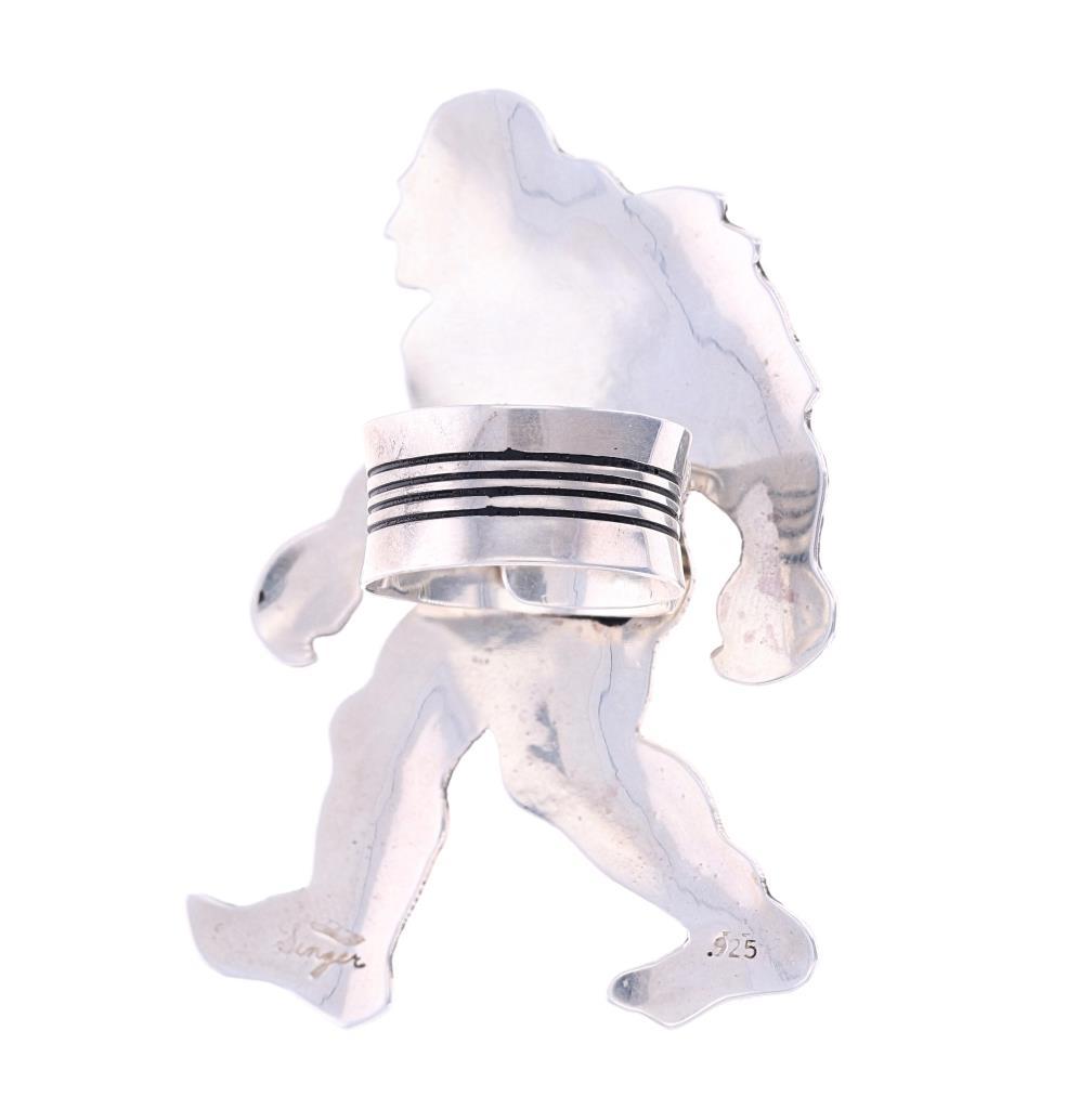 Navajo R. Singer Sterling Silver Sasquatch Ring