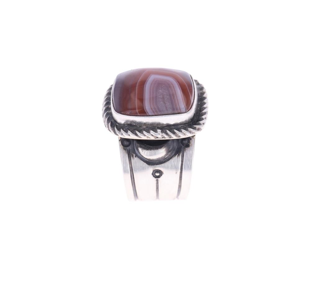 Navajo Chaz Tsosie Sterling Silver Carnelian Ring