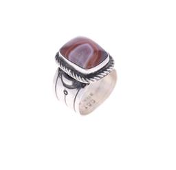 Navajo Chaz Tsosie Sterling Silver Carnelian Ring