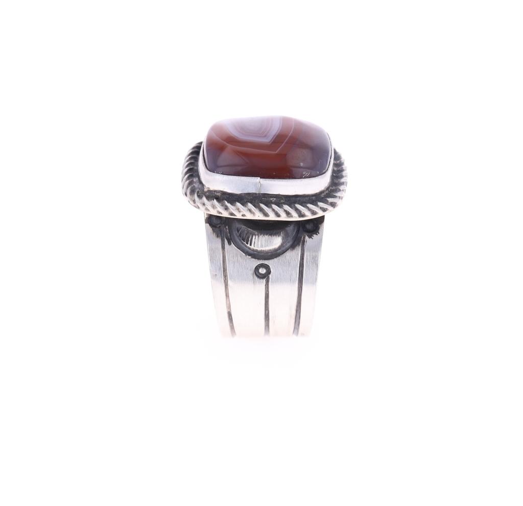 Navajo Chaz Tsosie Sterling Silver Carnelian Ring