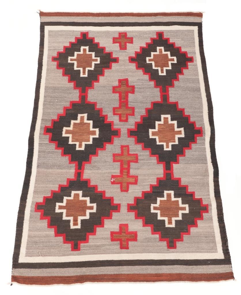 Navajo Ganado Hubbell Cross Rug c. 1900-1920's