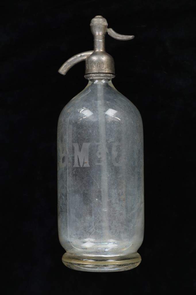 B.M. & Company Glass Seltzer Bottle c. 1930-40s