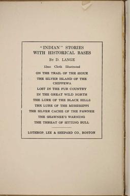 "The Threat of Sitting Bull" by D. Lange 1st Ed.