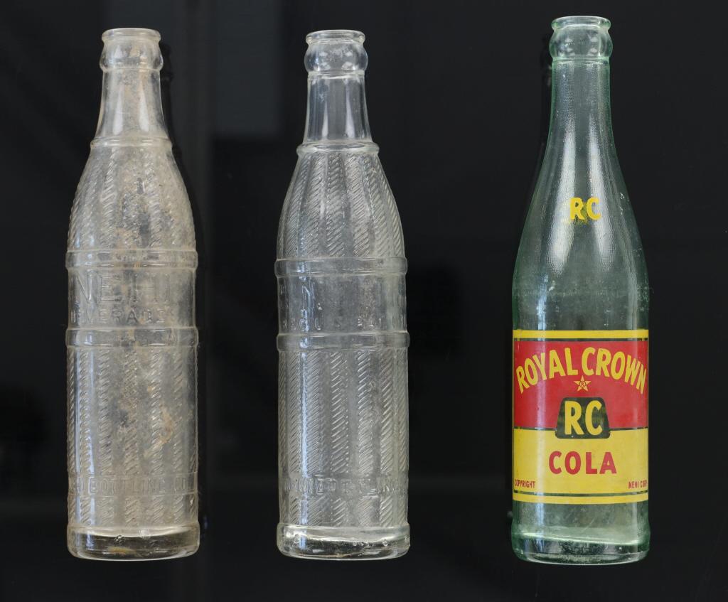 Nehi / Royal Crown Three Glass Bottles 1930-60s