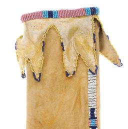 Ca. 1870 Cheyenne Four Tab Beaded Hide Pipe Bag