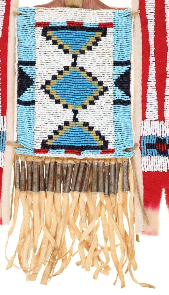 Blackfeet Beaded Signal Mirror Bag & Tacked Mirror