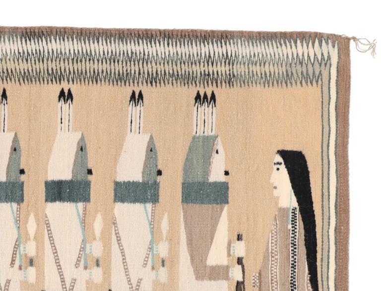 Nellie Begay Yei-Be-Chai Turquoise Woman Tapestry