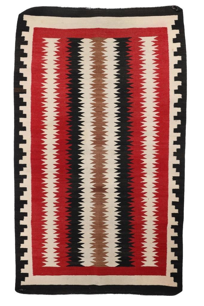 Navajo Crystal Eye Dazzler Stepped Rug c. 1930's