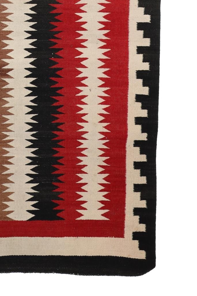 Navajo Crystal Eye Dazzler Stepped Rug c. 1930's