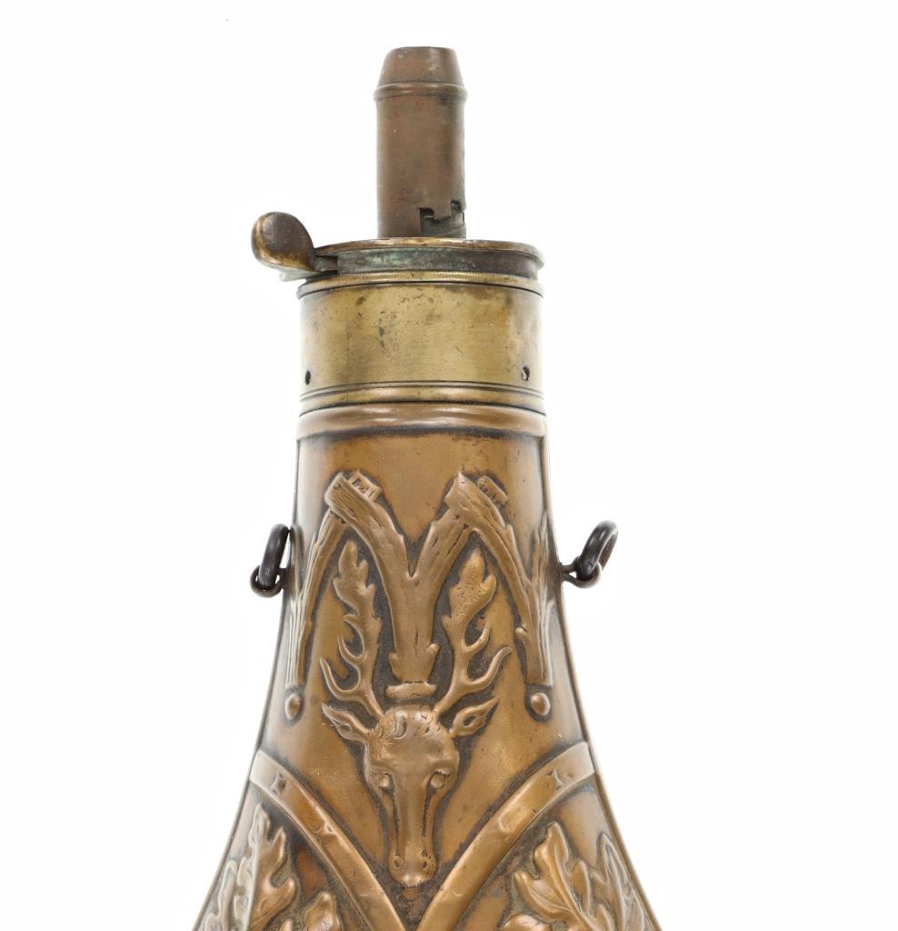 Brass Hunting Powder Flask c. 1890-1910