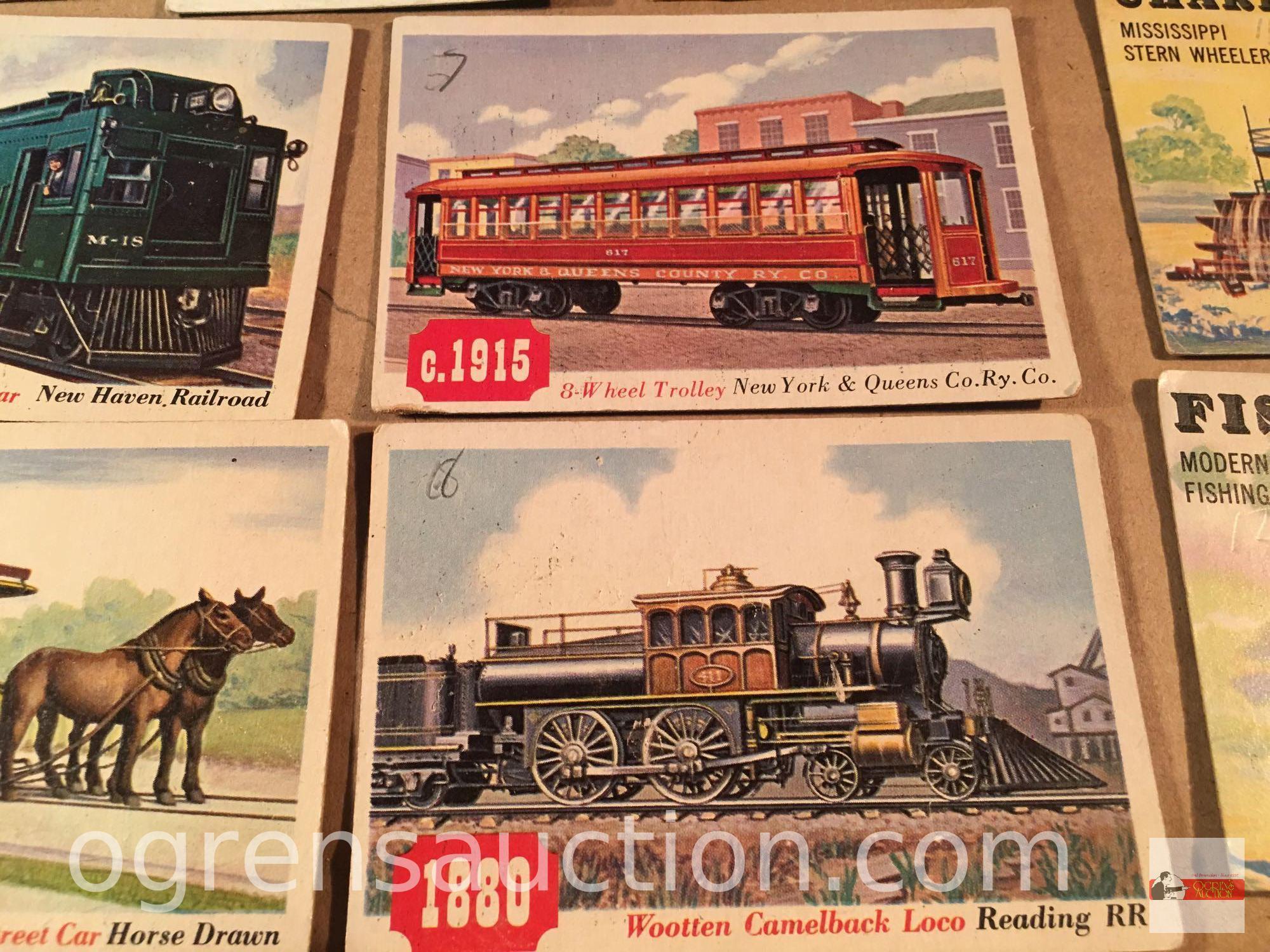 Ephemera - 19 vintage collector cards, 1960's Hollywood, trains, boats