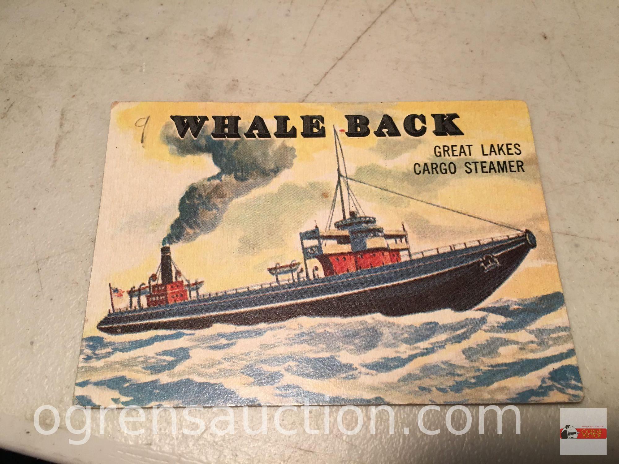 Ephemera - 19 vintage collector cards, 1960's Hollywood, trains, boats