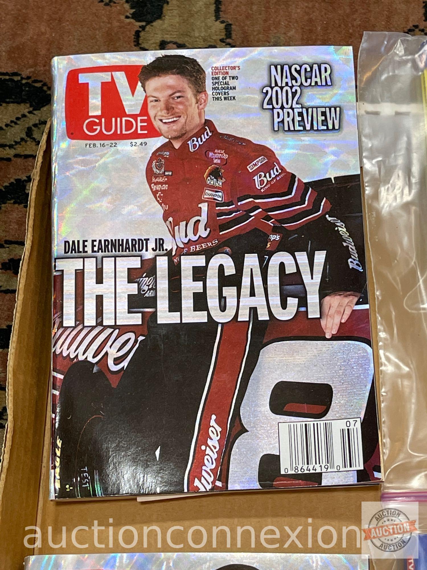 Nascar - 4 vintage TV Guides, (2 Hologram covers 2002, 2 3D motion covers 2003)