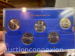 Coins - 2001 Philadelphia Mint Edition State Quarter Collections, NY, NC, RI, VT, KY