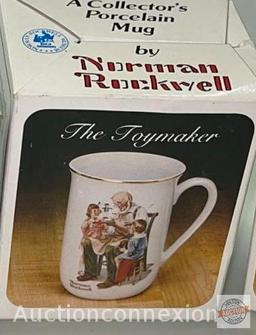 Mugs - 4 Norman Rockwell porcelain collector mugs in original boxes