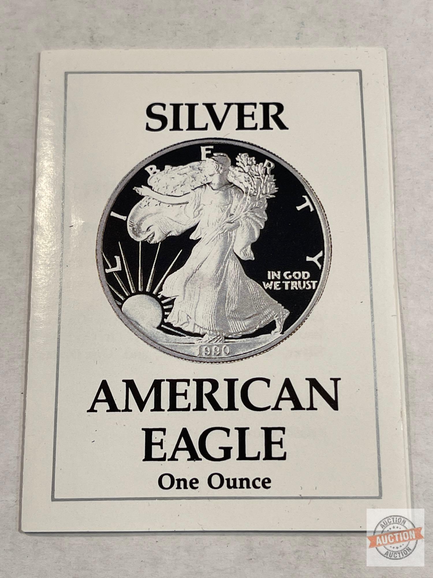 Silver - 1990s American Eagle .999 Silver 1 troy oz Proof Bullion Coin