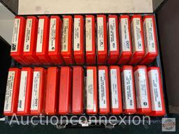 Music - Vintage 8-track tapes and carry case, 24 ct.