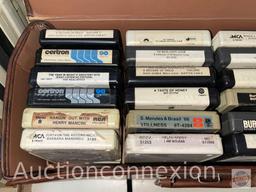 Music - Vintage 8-track tapes, 24 ct with carry case
