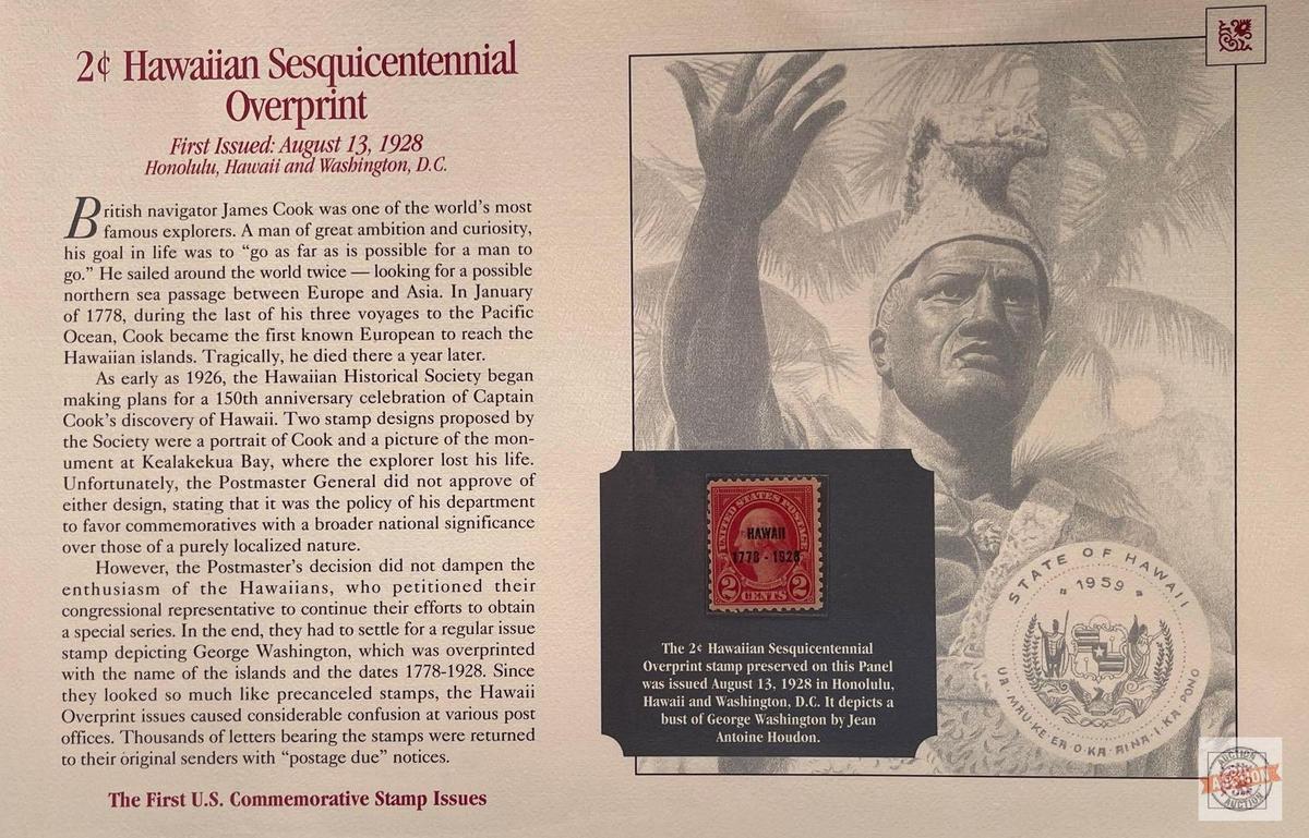 Stamps - The First Commemorative Stamp Issues, 2-cent Hawaiian Sesquicentennial Overprint