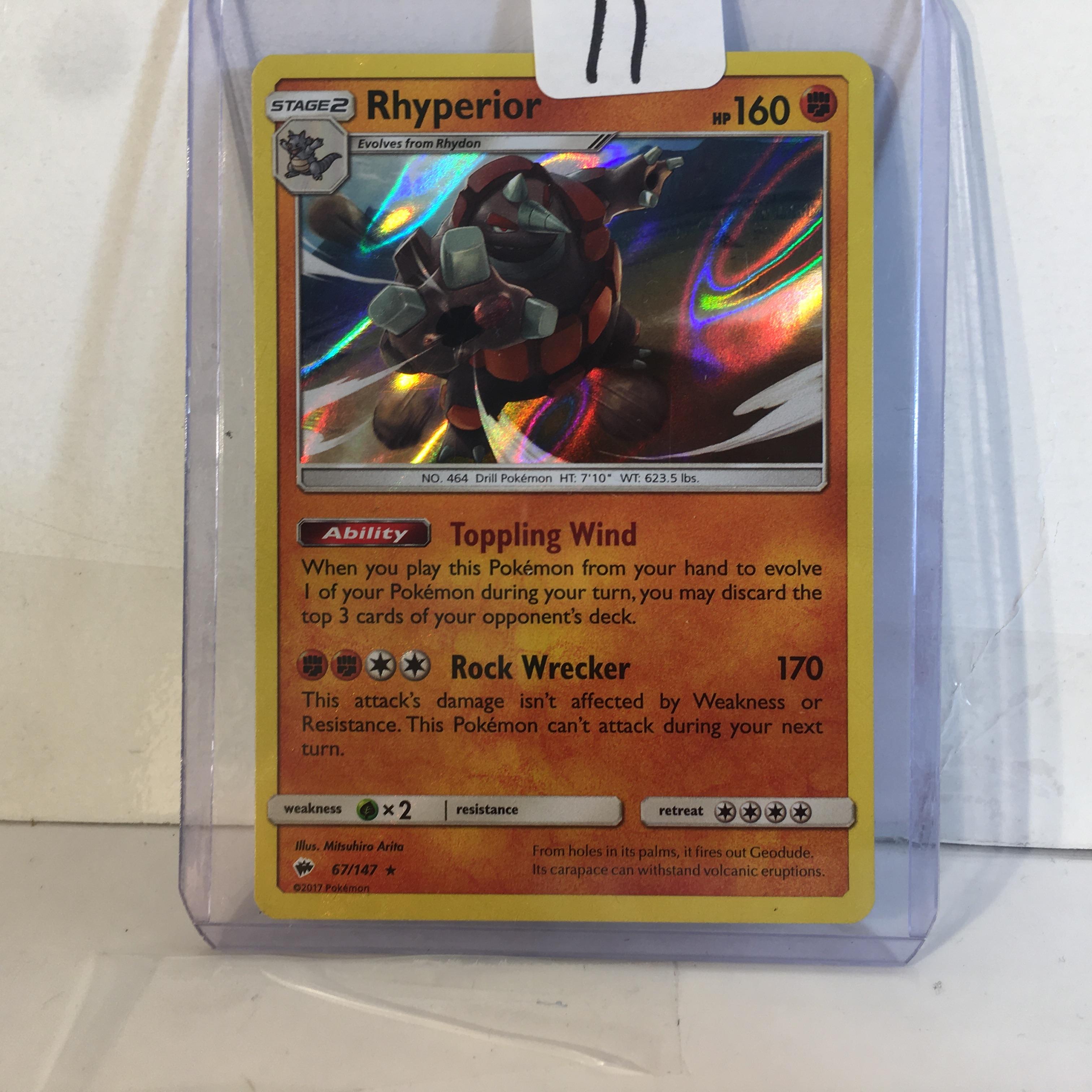 Collector Modern 2017 Pokemon TCG Stage2 Phyperior HP160 Rock Wrecker Trading Game Card 67/147