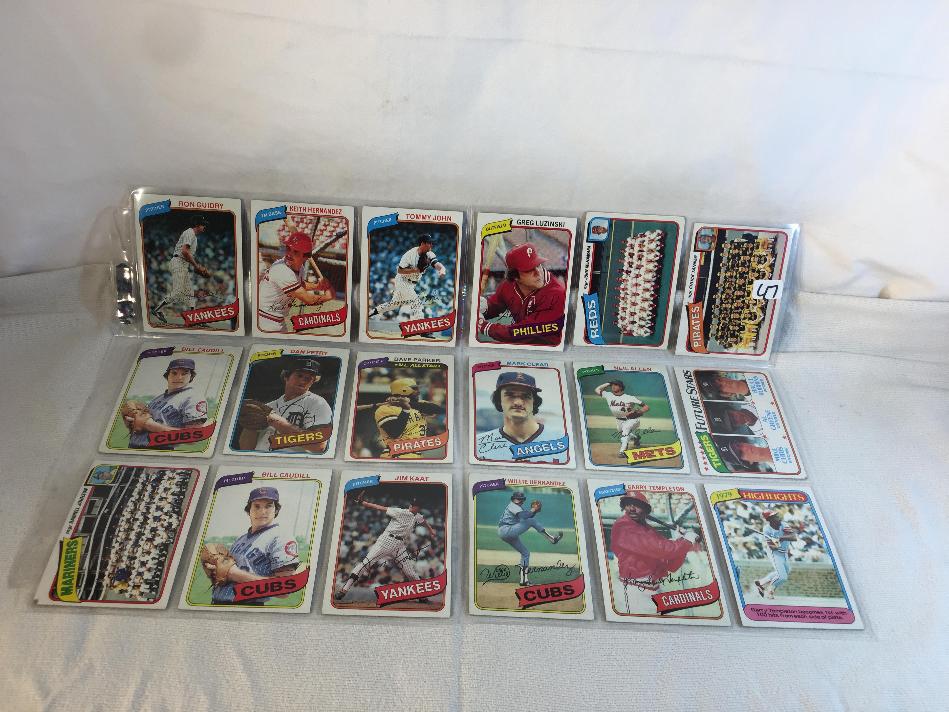 Lot of 18 Pcs Collector Vintage  MLB Baseball  Sport Trading Assorted Cards & Players - See Photos