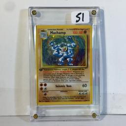 Collector 1999 Wizard Pokemon Stage2 Machamp HP100 Seismic Toss Pokemon Game Card 8/102