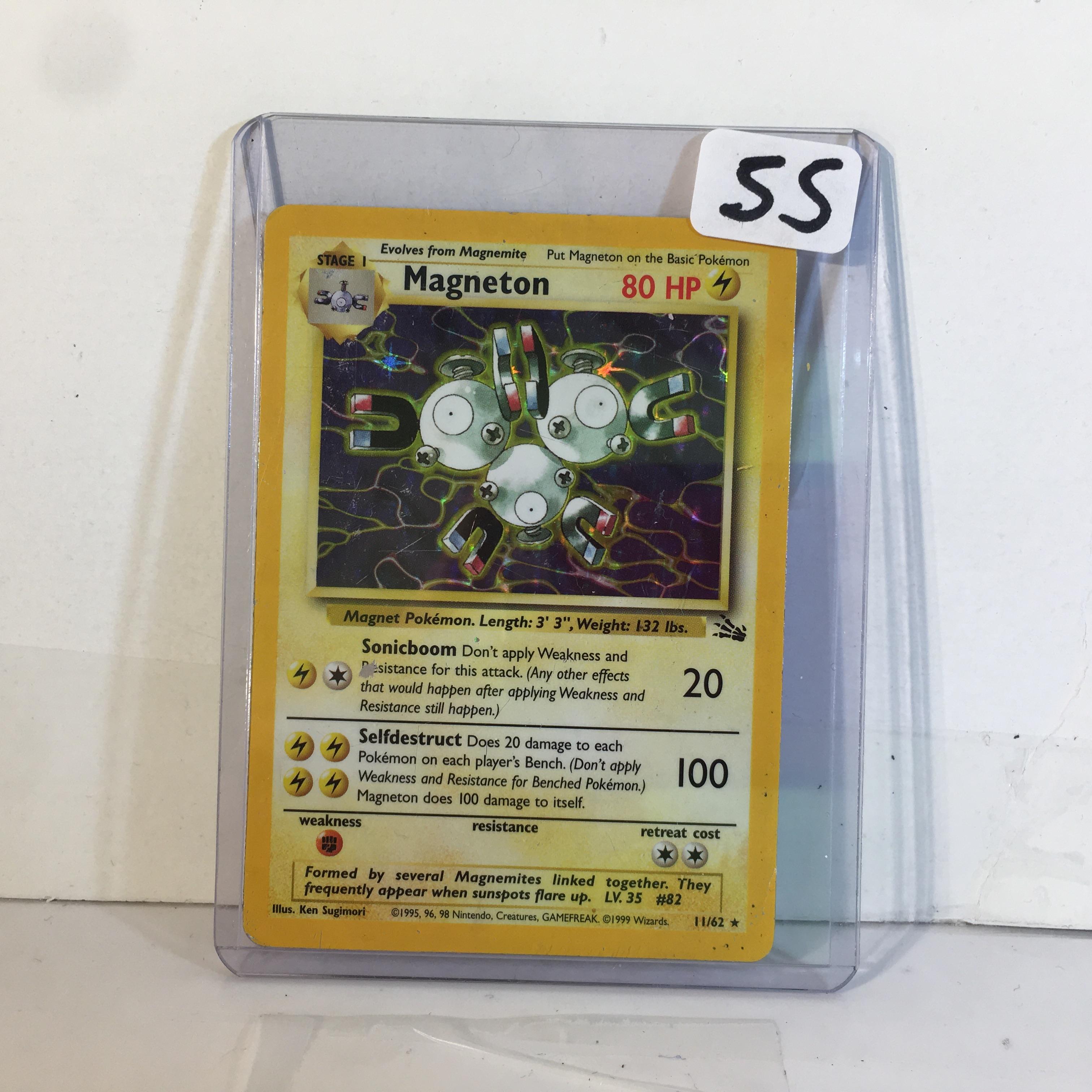 Collector 1999 Wizards Pokemon Stage1  Magneton HP80 Selfdestruct Pokemon Game Card #82 11/62