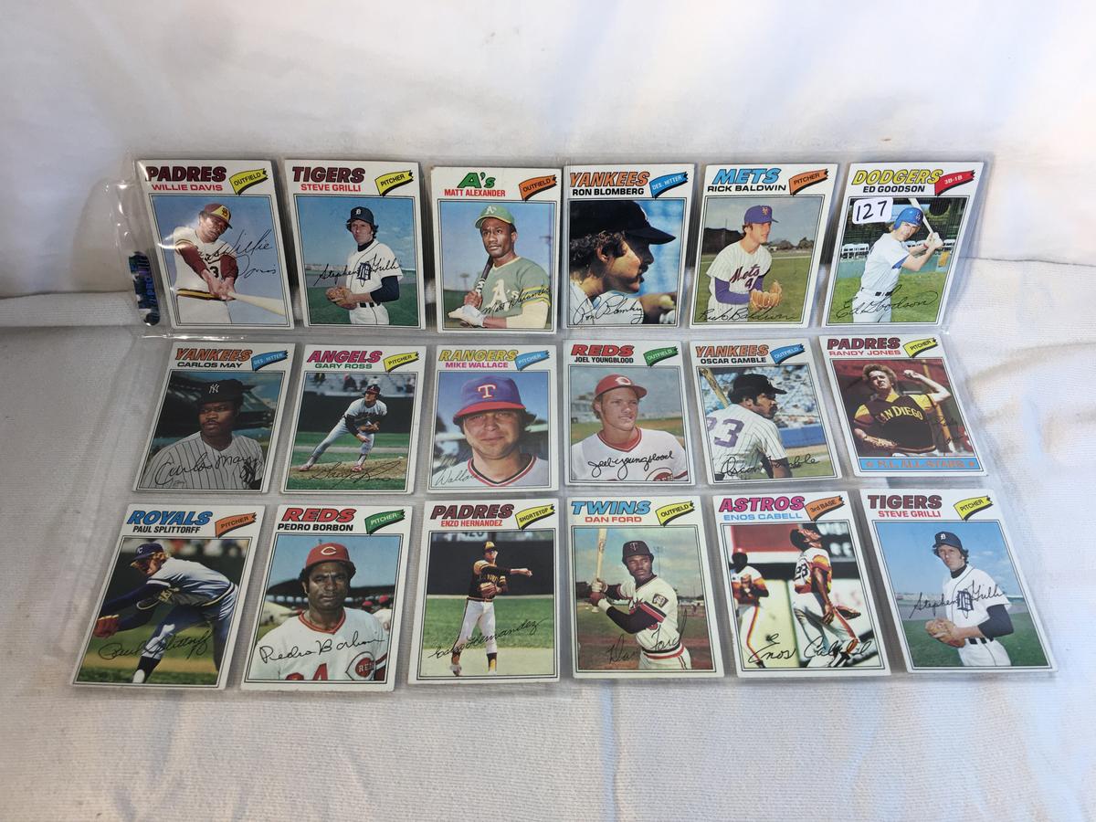 Lot of 18 Pcs Collector Vintage  MLB Baseball  Sport Trading Assorted Cards & Players - See Photos