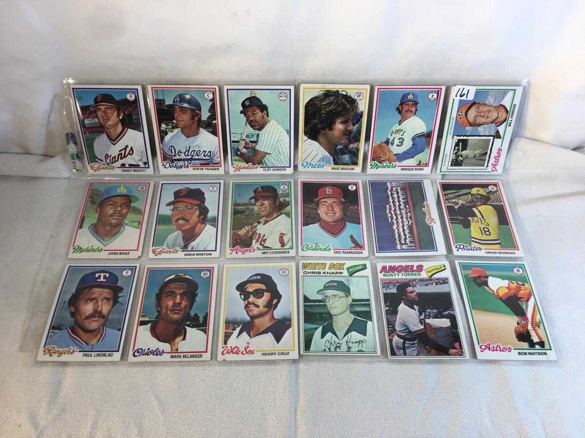 Lot of 18 Pcs Collector Vintage  MLB Baseball  Sport Trading Assorted Cards & Players - See Photos