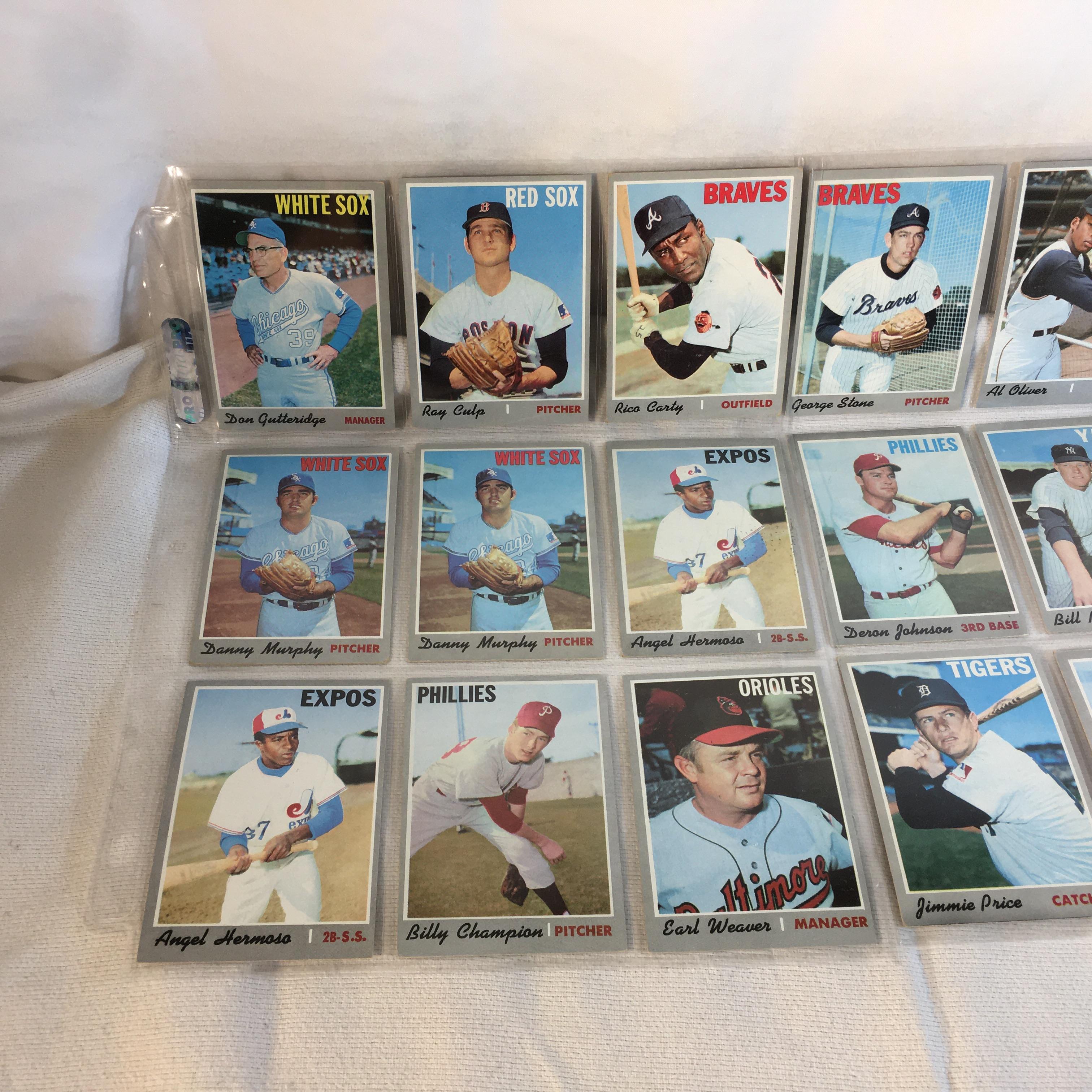 Lot of 18 Pcs Collector Vintage  MLB Baseball  Sport Trading Assorted Cards & Players - See Photos