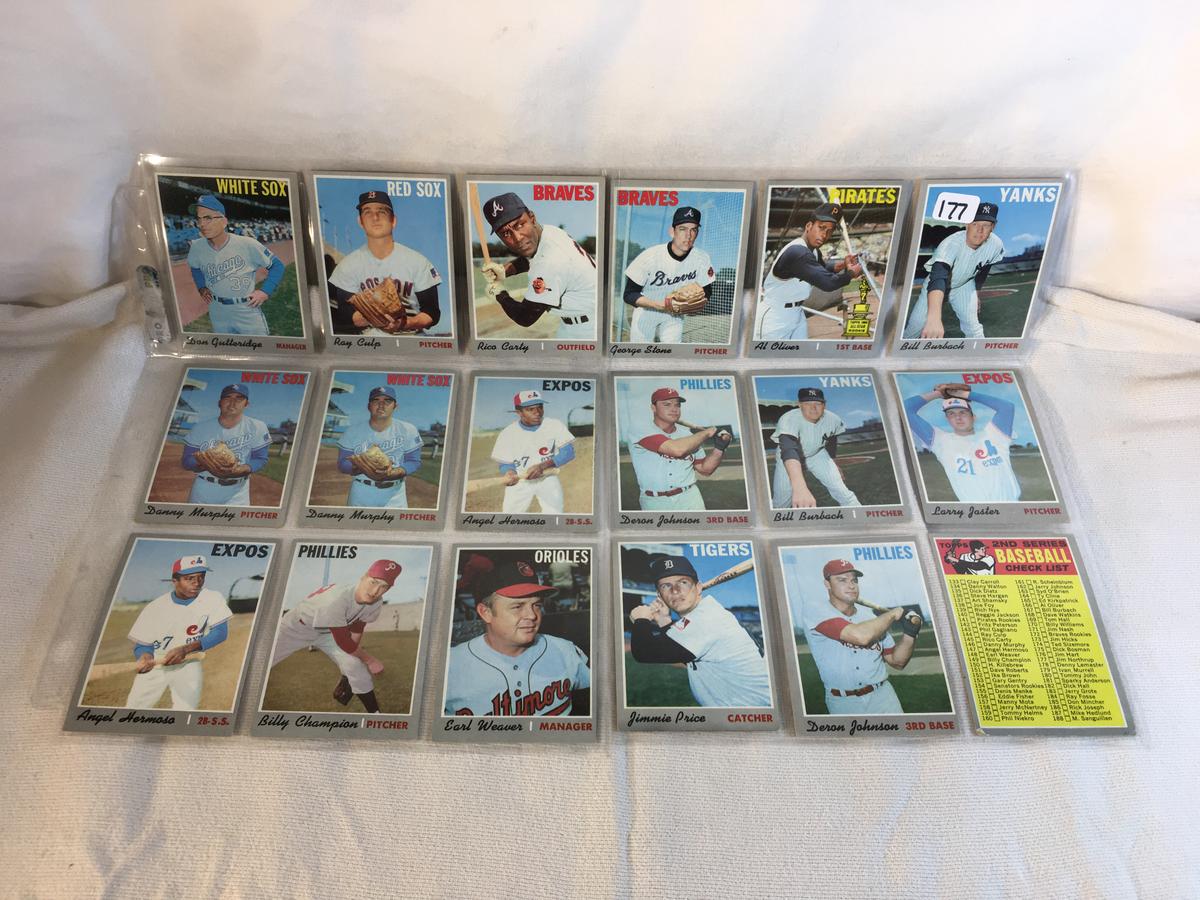 Lot of 18 Pcs Collector Vintage  MLB Baseball  Sport Trading Assorted Cards & Players - See Photos