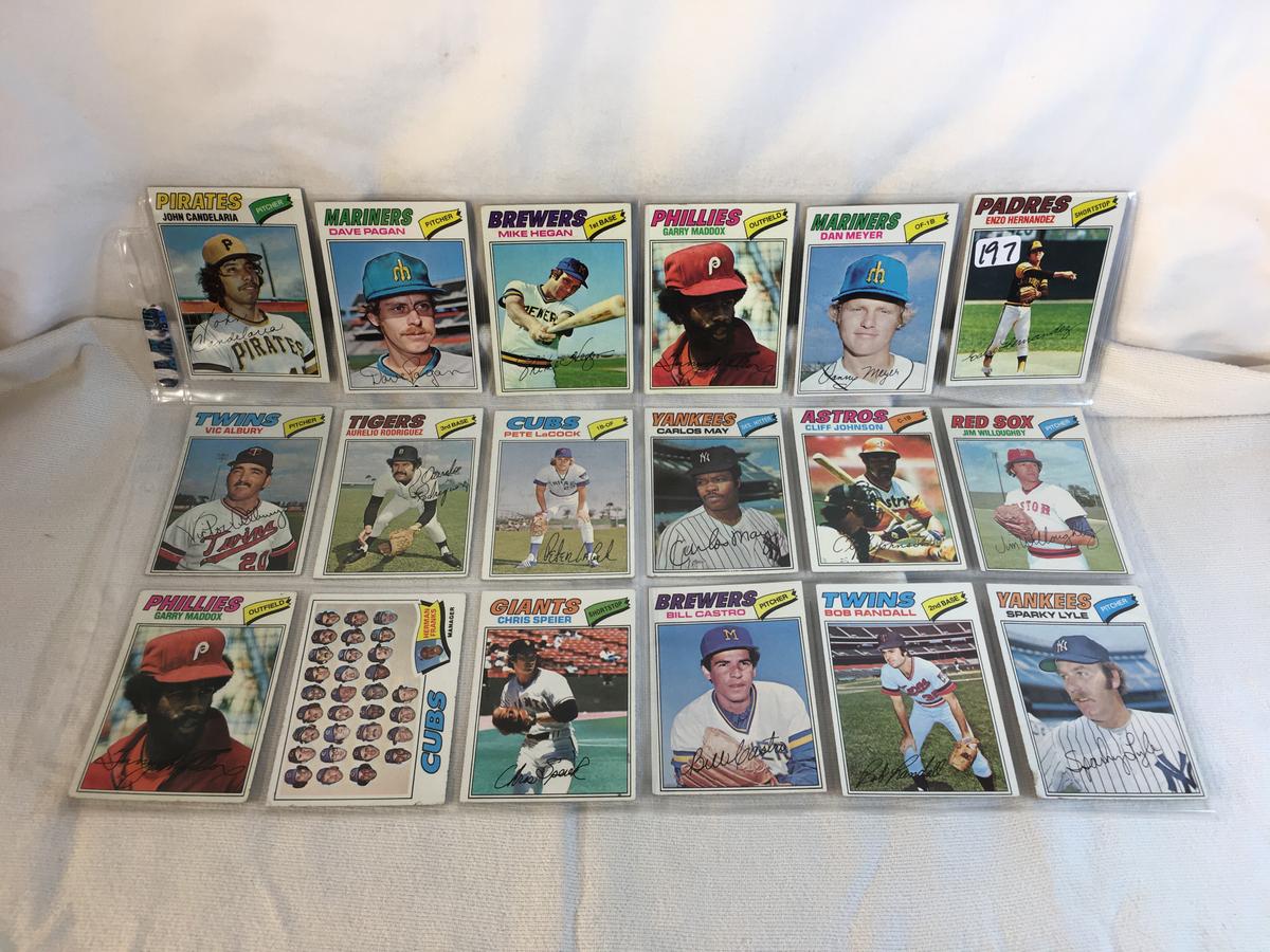 Lot of 18 Pcs Collector Vintage  MLB Baseball  Sport Trading Assorted Cards & Players - See Photos