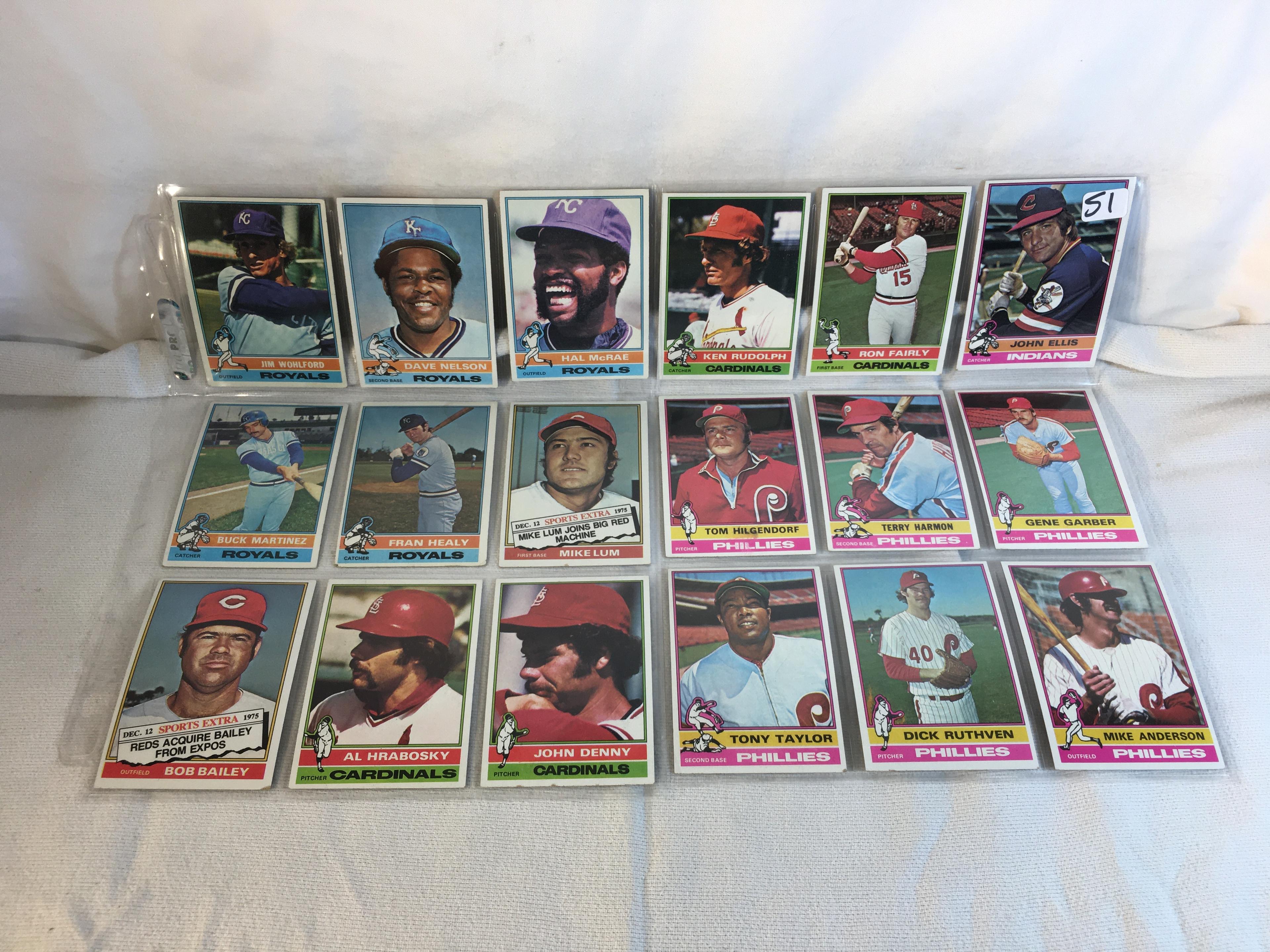 Lot of 18 Pcs Collector Vintage  MLB Baseball  Sport Trading Assorted Cards & Players - See Photos