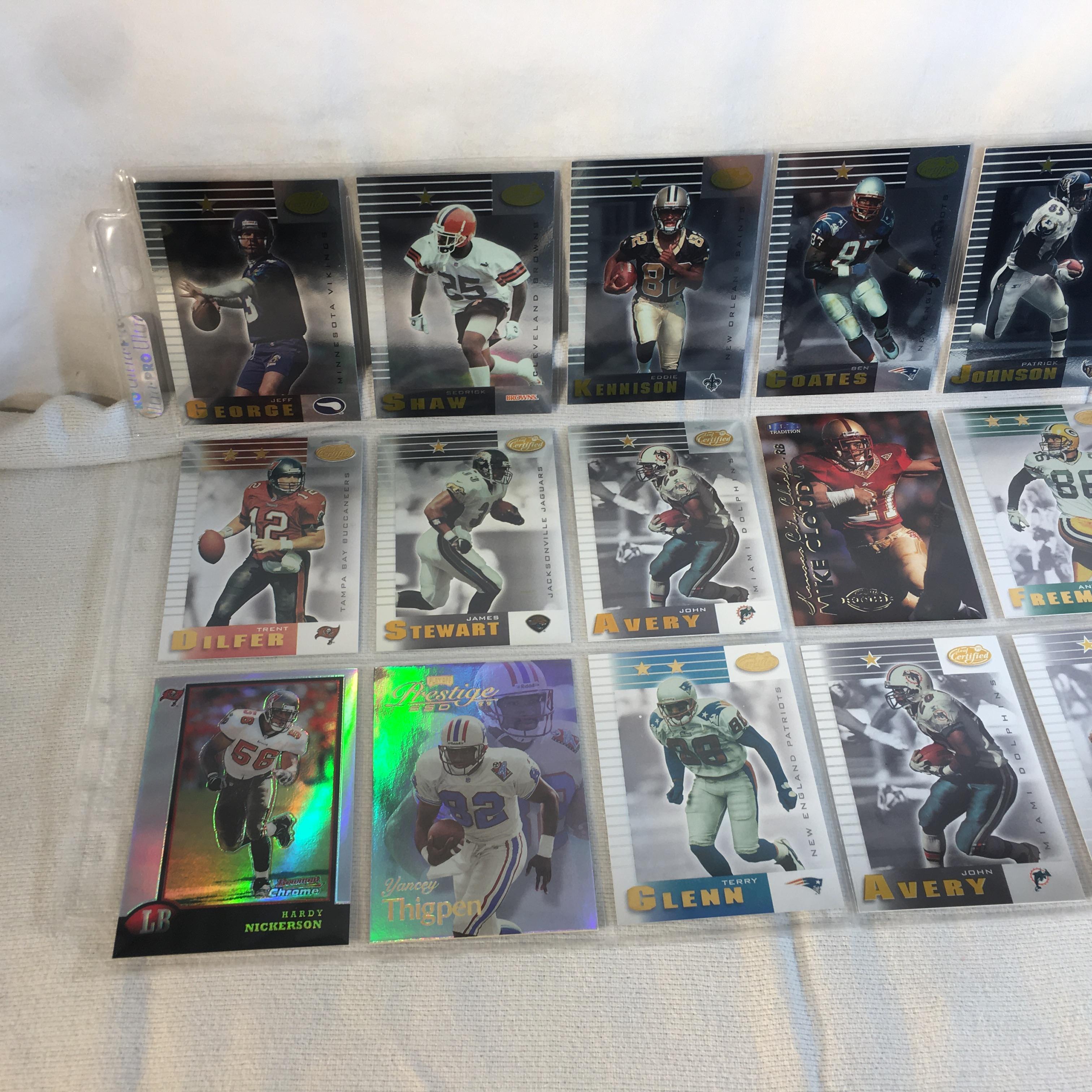 Lot of 18 Pcs Collector Modern NFL Football Sport Trading Assorted Cards and Players -See Pictures