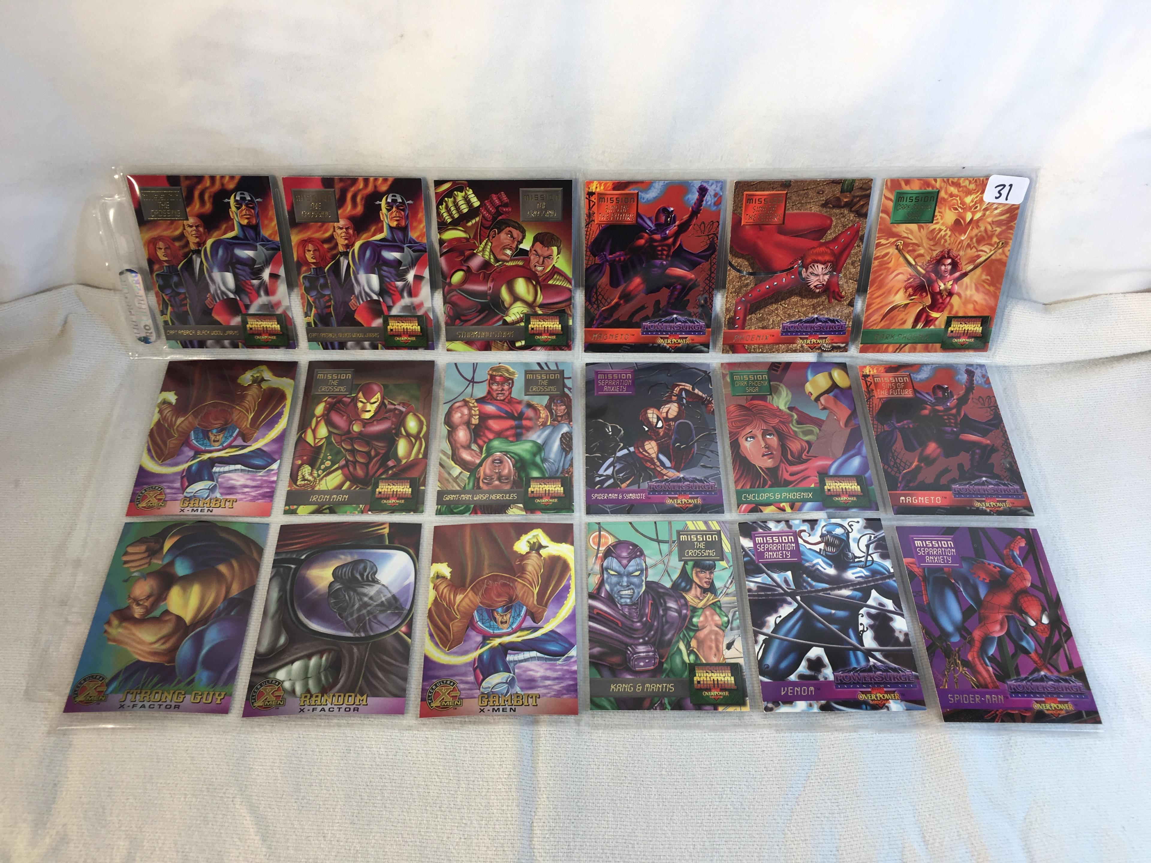 Lot of 18 Pcs Collector Modern Assorted DC and Marvel Super Heroes Trading Game Cards -See Photos