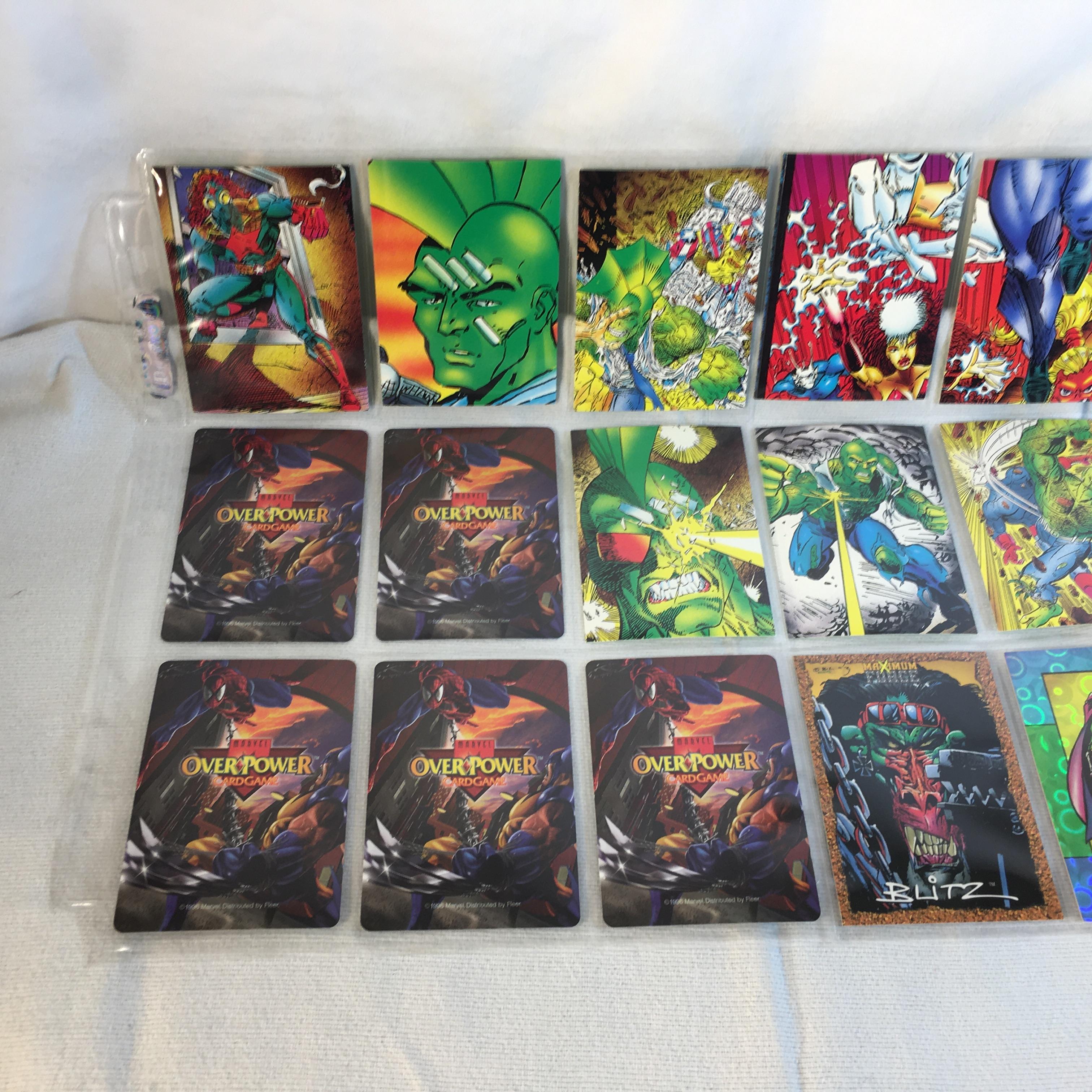 Lot of 18 Pcs Collector Modern Assorted DC and Marvel Super Heroes Trading Game Cards -See Photos