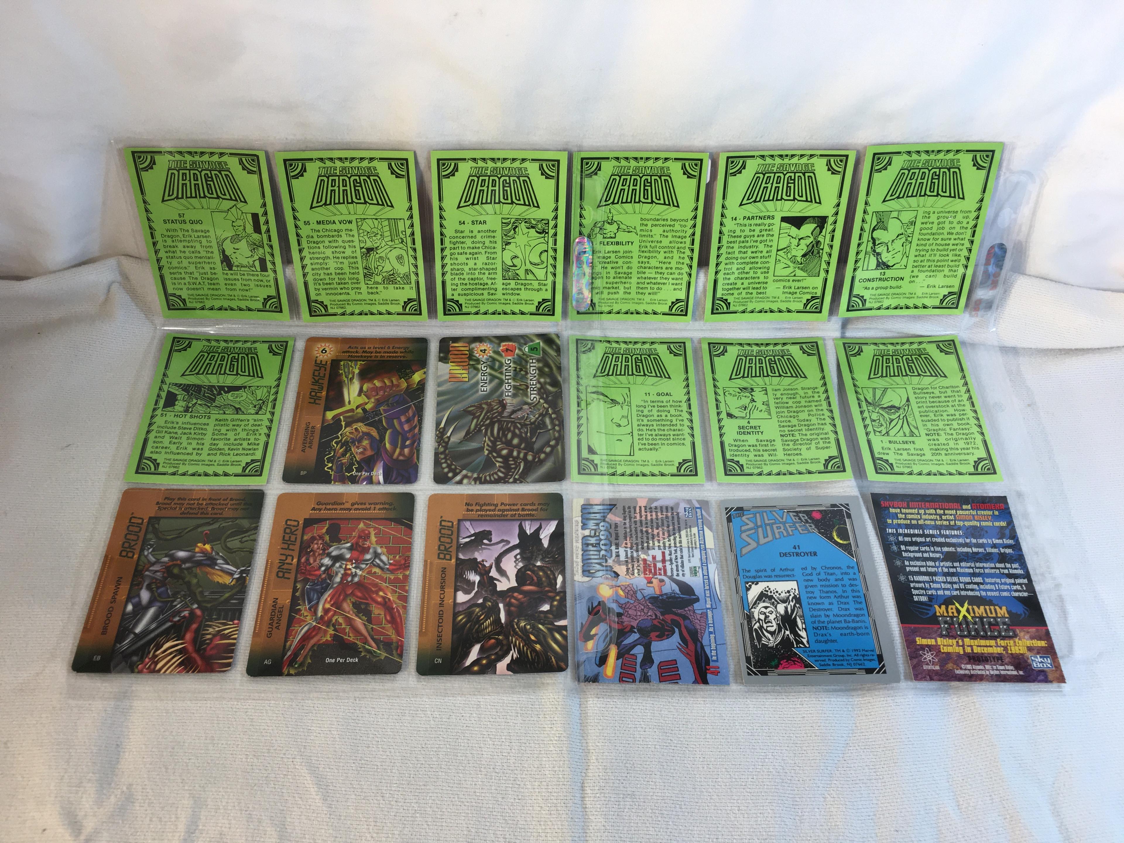 Lot of 18 Pcs Collector Modern Assorted DC and Marvel Super Heroes Trading Game Cards -See Photos